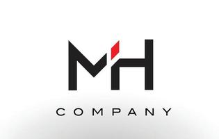 logotipo mh. vetor de design de carta.