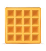 sobremesa doce de waffle belga para ilustração vetorial de café da manhã vetor