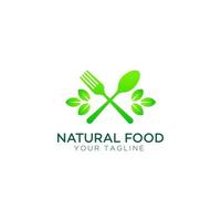 modelo de design de logotipo de comida natural vetor