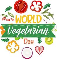 logotipo do dia vegetariano mundial em fundo branco vetor