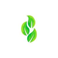 vetor de modelo de design de logotipo de folhas verdes