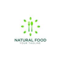 modelo de design de logotipo de comida natural vetor