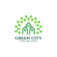 vetor de modelo de design de logotipo de cidade verde