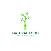 modelo de design de logotipo de comida natural vetor