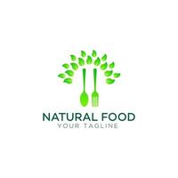 modelo de design de logotipo de comida natural vetor