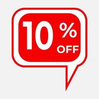 formato vermelho da bolha do discurso da marca de venda com desconto diferente de 10 por cento