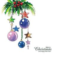 Natal decorativo bolas coloridas fundo de férias vetor