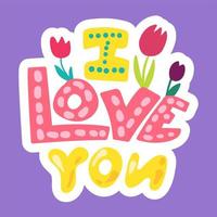 patch de amor romântico de vetor em estilo doodle