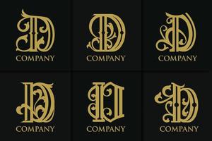 coleção de modelos de monograma de logotipo de letra d vintage vetor