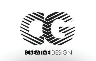 cg cg design de letras de linhas com zebra elegante e criativa vetor
