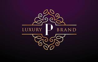 logotipo da letra p luxury.royal monograma design vetor