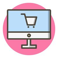 Design de ícone de compras on-line vetor