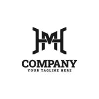 letra inicial h, m, design de logotipo de monograma simples e limpo vetor