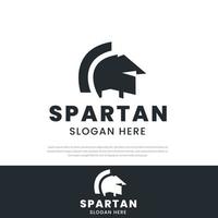logotipo de design de capacete espartano, ícone espartano, símbolo, modelo de design de vetor