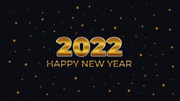 feliz ano novo 2022 design dourado moderno abstrato com bokeh de fundo vetor