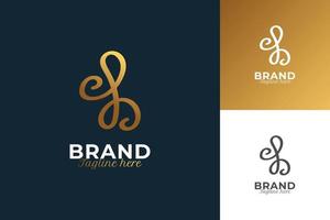 design minimalista e elegante do logotipo da letra b inicial com estilo de escrita à mão em gradiente dourado. logotipo de assinatura manuscrito para identidade vetor