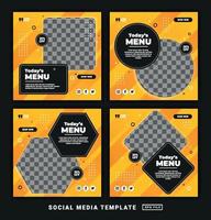 panfleto ou modelo de postagem de mídia social. modelo de postagem de mídia social de restaurante vetor