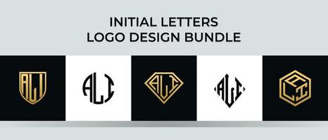 letras iniciais ali conjunto de designs de logotipo vetor
