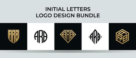 pacote de designs de logotipo arb iniciais vetor