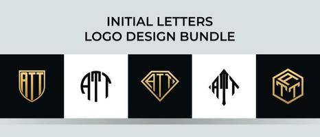 letras iniciais no pacote de designs de logotipo vetor