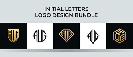 letras iniciais pacote de designs de logotipo de agosto vetor