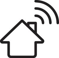 casa casa ícone wi-fi ícone casa plana em um fundo preto vetor