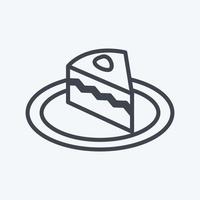 ícone de bolo de creme em estilo de linha moderno isolado em fundo azul suave vetor
