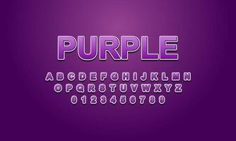 estilo de título roxo com efeito de texto editável vetor