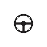 design plano do logotipo do volante vetor