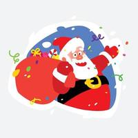 adesivo papai noel. ilustração do ícone do vetor de Papai Noel. a imagem é isolada do fundo. pronto para impressão, crachá, site, banner e mensageiros. emoji papai noel.