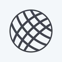 ícone de bola de lã em estilo de linha moderno isolado em um fundo azul suave vetor