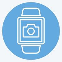 ícone do aplicativo de câmera no estilo moderno de olhos azuis, isolado em um fundo azul suave vetor