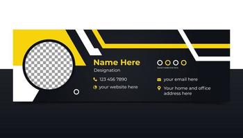 design de modelo de assinatura de e-mail ou rodapé de e-mail e vetor premium de cobertura de mídia social pessoal
