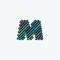 modelo de design de logotipo de elemento de letra m colorido moderno. ilustração em vetor ícone alfabeto em quadrinhos fofa perfeita para sua identidade visual.