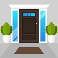 Apartamento moderno simples portas ilustração vetorial de casa vetor