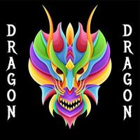 ilustração do personagem dragão com desenho colorido ou estilo wpap. para impressão de camisetas, pôsteres e mercadorias. vetor popart eps10