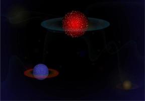 ilustração do vetor do fundo do espaço. com os elementos do planeta e da lua. gradação de onda com ponto brilhante e ponto lento. modelos modernos