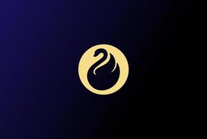 vetor de design de logotipo de pato de ganso cisne luxo dourado