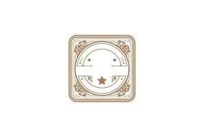 clássico antigo retro vintage luxo dourado rótulo logo design vector