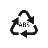 ícone de vetor de abs 9 de símbolo de reciclagem de plástico. código de reciclagem de plástico abs.