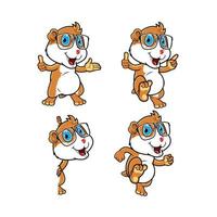 hamster geek cartoon mascote vetor