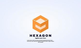estoque abstrato hexágono logotipo design vetor cubo ilustrador criativo