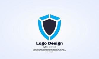 escudo abstrato protege ilustrador de inspiração de design de logotipo vetor