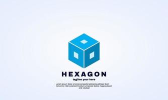 Idéia hexágono logo design vector cubo ilustrador criativo