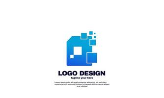 conceito de design de logotipo de documento digital de vetor abstrato