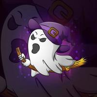 a bruxa fantasma da inspiração para o design do mascote esport vetor