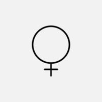 feminino, gênero, mulher, ícone de linha de menina, vetorial, ilustração, modelo de logotipo. adequado para muitos propósitos. vetor