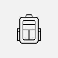 mochila, escola, mochila, ícone de linha de mochila, vetorial, ilustração, modelo de logotipo. adequado para muitos propósitos. vetor