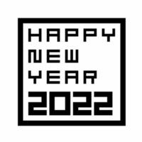 feliz ano novo 2022 design de texto do logotipo. modelo de design de ano novo isolado no fundo branco. vetor