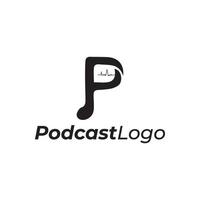 modelo de logotipo de podcast vetor